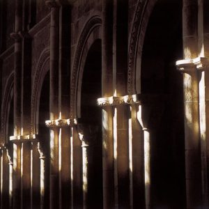 Postkarte "Lichtspiel zur Tagundnachtgleiche" Basilika von Vézelay.